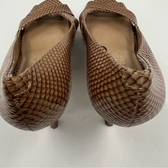 Arturo Chiang Alexis Textured‎ Leather Peep Toe Pumps Size 8 - Picture 6 of 13